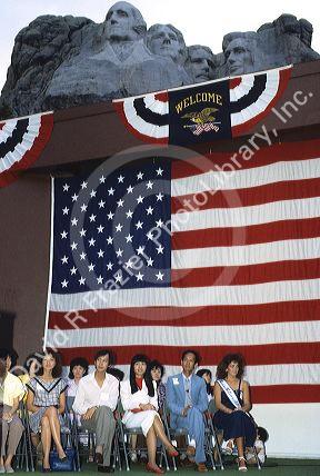 A citizenship ceremony at Mt. Rushmore in South Dakota.