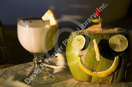 Novelty cocktail drinks in Acapulco, Guerrero, Mexico.