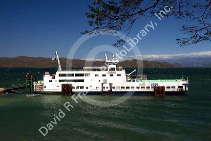 A car ferry traveling on the Gulf of Nicoya from Playa Naranjo to Puntarenas, Costa Rica.