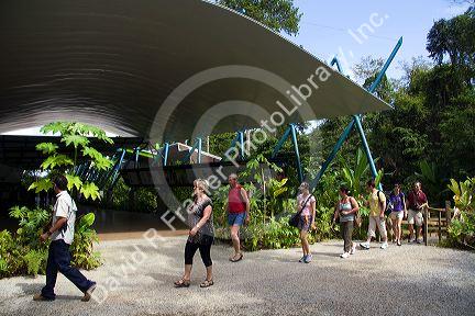 Tourists at the Veragua Rainforest Research and Adventure Park near Limon, Costa Rica.