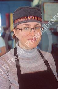 adult woman working at a coffee shop. MR