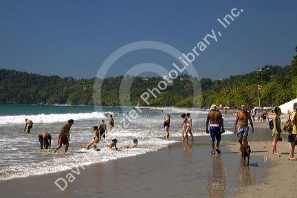 Beach scene at Manuel Antonio National Park in Puntarenas province, Costa Rica.
