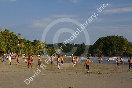 Soccer game on the beach at the Manuel Antonio National Park in Puntarenas province, Costa Rica.