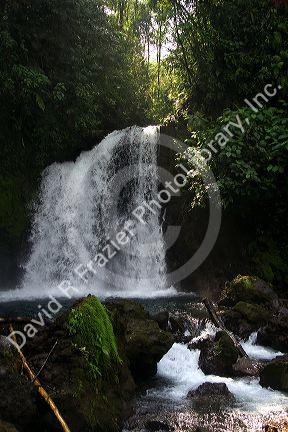 Scenic waterfall in the Arenal Volcano National Park near La Fortuna, San Carlos, Costa Rica.