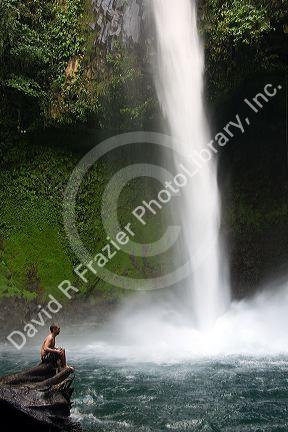 La Fortuna Waterfall in the Arenal Volcano National Park near La Fortuna, San Carlos, Costa Rica.