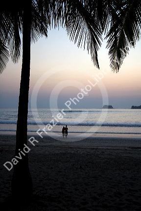 Sunset on pacific ocean at Playa Carrillo near Samara, Costa Rica.