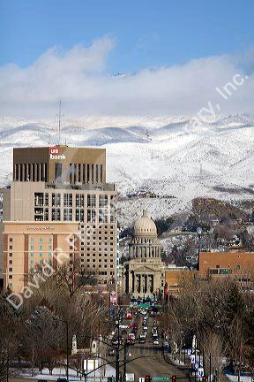 City of Boise on a winter day, Idaho.