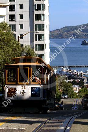 Cable car system in the city of San Francisco, California, USA.