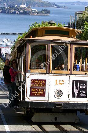 Cable car system in the city of San Francisco, California, USA.