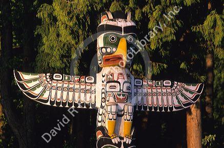 A totem pole In Vancouver, Canada.