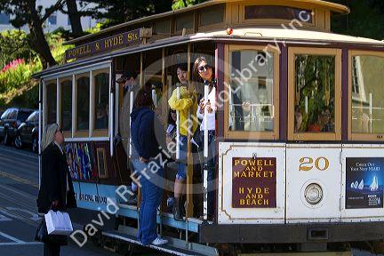 Cable car system in the city of San Francisco, California, USA.