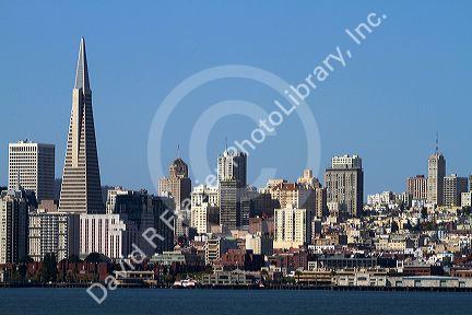 View of the city of San Francisco from Treasure Island, California, USA.