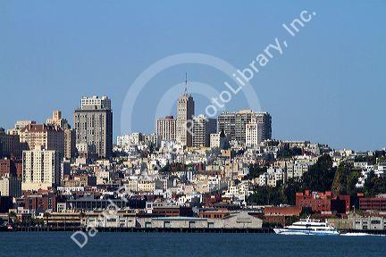 View of the city of San Francisco from Treasure Island, California, USA.