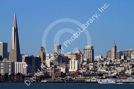 View of the city of San Francisco from Treasure Island, California, USA.
