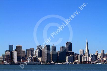 View of the city of San Francisco from Treasure Island, California, USA.