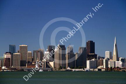 View of the city of San Francisco from Treasure Island, California, USA.