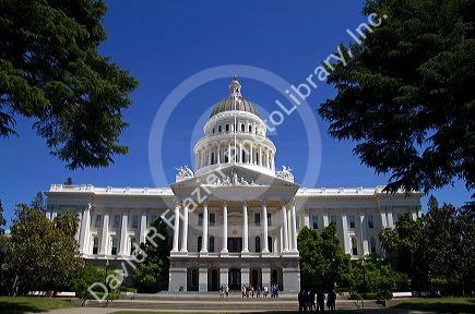 The California State Capitol building in Sacramento, California, USA.