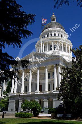 The California State Capitol building in Sacramento, California, USA.