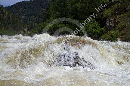 High water during spring runoff at Cascade Dam and the North Fork of the Payette River, Idaho, USA.