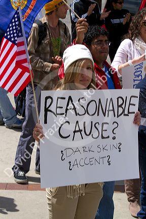 People protest the anti-illegal immigration Arizona Senate Bill 1070 in Boise, Idaho, USA.