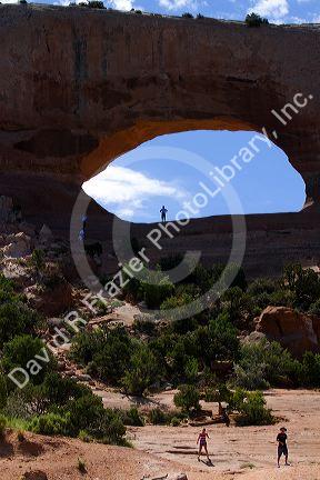 Wilson Arch is a natural sandstone arch along U.S. Route 191 near Moab, Utah, USA.