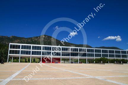Dormitories on the Terrazzo at the Air Force Academy in Colorado Springs, Colorao, USA.