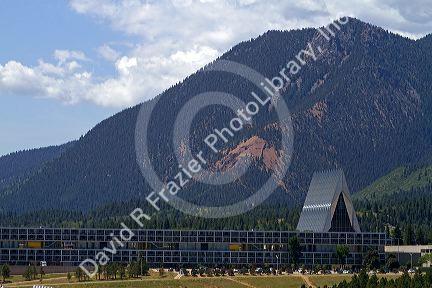 The campus of the United States Air Force Academy in Colorado Springs, Colorado, USA.