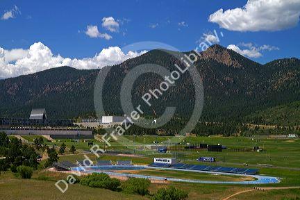 The campus of the United States Air Force Academy in Colorado Springs, Colorado, USA.