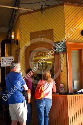 Ticket office at the Durango and Silverton Narrow Gauge Railroad located in Durango, Colorado, USA.