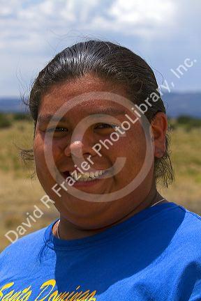 Native Pueblo teenager at Santo Domingo Pueblo, New Mexico, USA. MR