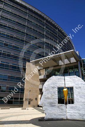 Public art sculpture in front of the City Hall in Denver, Colorad, USA.