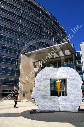 Public art sculpture in front of the City Hall in Denver, Colorad, USA.