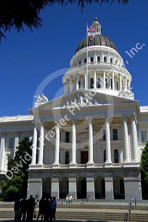 The California State Capitol building in Sacramento, California, USA.