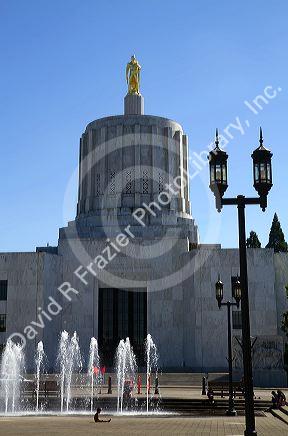 The Oregon State Capitol building located in Salem, Oregon, USA.