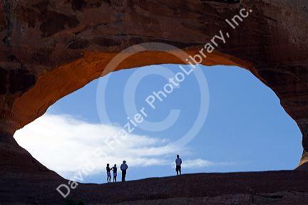 Wilson Arch is a natural sandstone arch along U.S. Route 191 near Moab, Utah, USA.