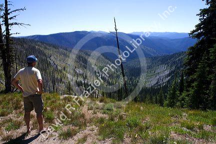 Overlooking the Frank Church-River of No Return Wilderness Area along the historic Magruder Corridor road that devides the Frannk Church-River of No Return Wilderness Area and the Selway-Bitterwoot Wilderness in Idaho, USA.