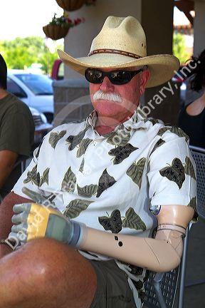 Man with a prosthetic arm in Boise, Idaho, USA. MR