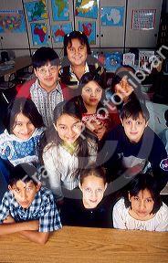 Group of multi-ethnic school children in Boise, Idaho.