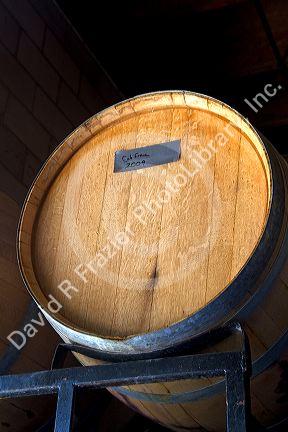 Wine barrel at the Carmela Winery located in Glenns Ferry, Idaho, USA