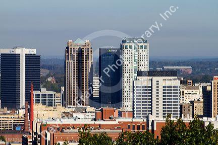 View of the city of Birmingham taken from Vulcan Park, Alabama, USA.