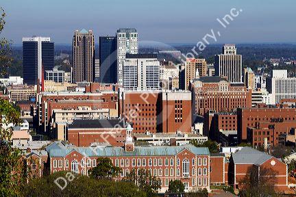 View of the city of Birmingham taken from Vulcan Park, Alabama, USA.