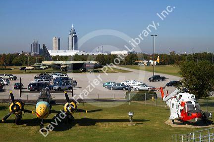 Military aircraft on display at Battleship Memorial Park, Mobile, Alabama, USA.