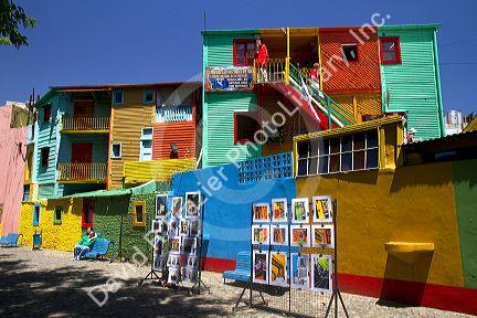 Colorful buildings in the La Boca area of Buenos Aires, Argentina.