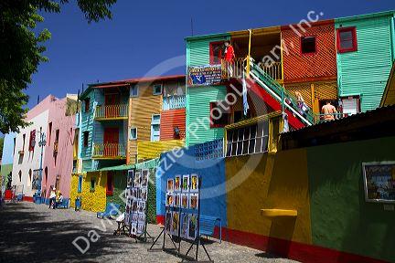 Colorful buildings in the La Boca area of Buenos Aires, Argentina.