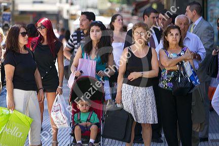Pedestians on Florida Street in the Retiro barrio of Buenos Aires, Argentina.