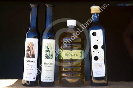 Roadside vendor selling olive oil near Tres Aroyos, Argentina.