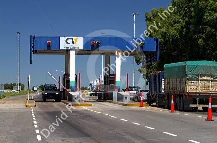 Tolls being collected along National Route 3 in Buenos Aires province, Argentina.