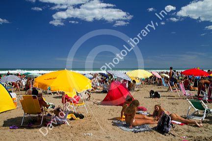 Beach scene at Miramar, Argentina.