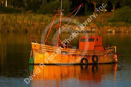 Fishing boat anchored at the port of Necochea, Argentina.