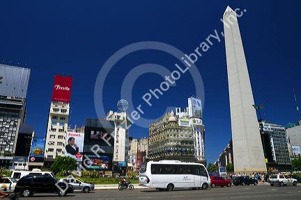 Oblelisk of Buenos Aires and Avenida 9 de Julio, Argentina.